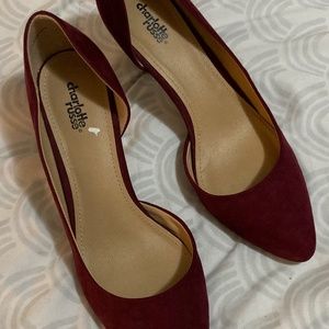 Charlotte Russe wine-color suede pumps, size 10